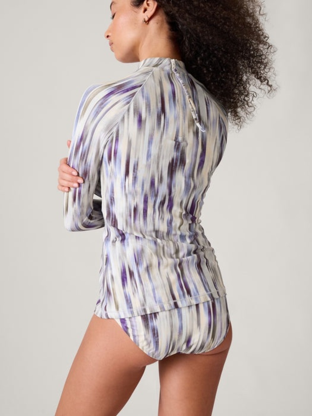 Athleta Multicolored North Point Rashguard In Grey Abstract - Picture 3 of 13